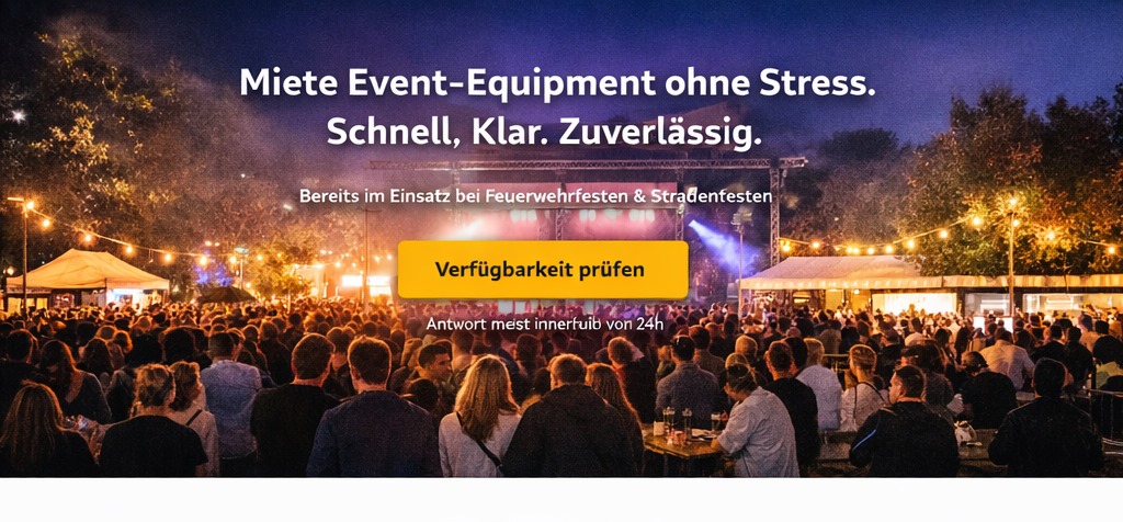 Festbetrieb bei Nacht mit Licht, Ausschank und Besuchern